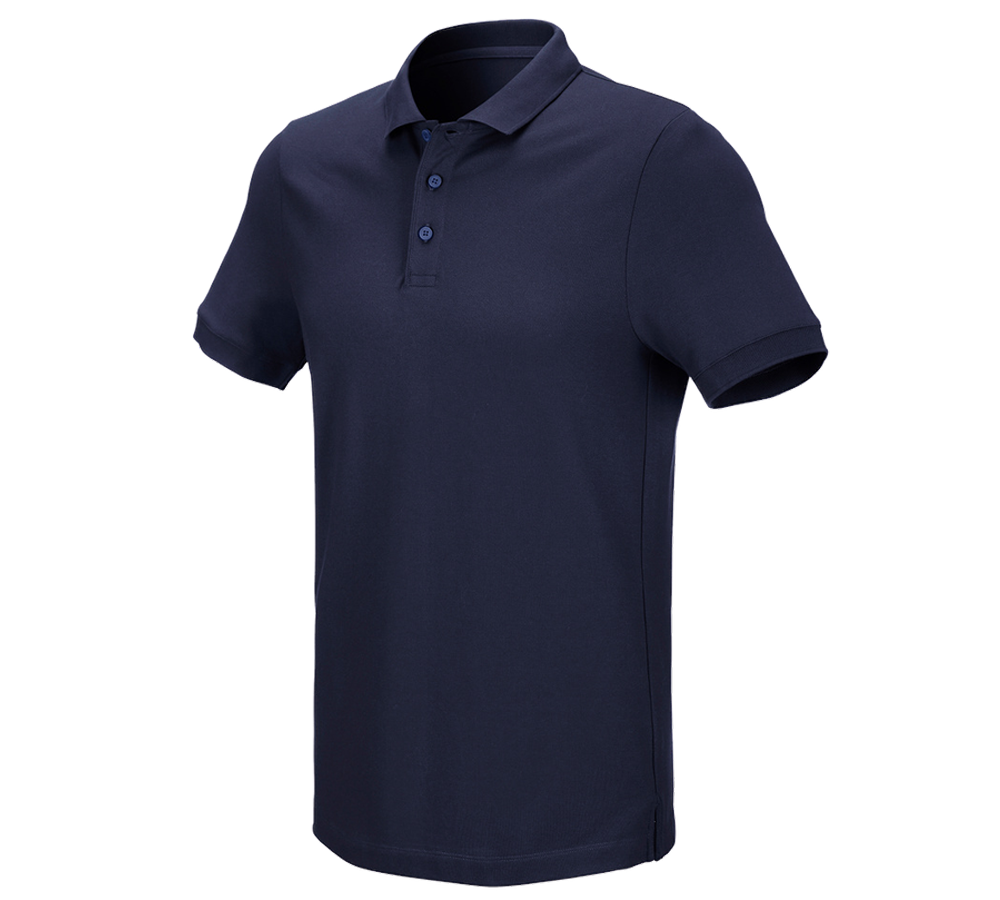 Primary image e.s. Pique-Polo cotton stretch navy