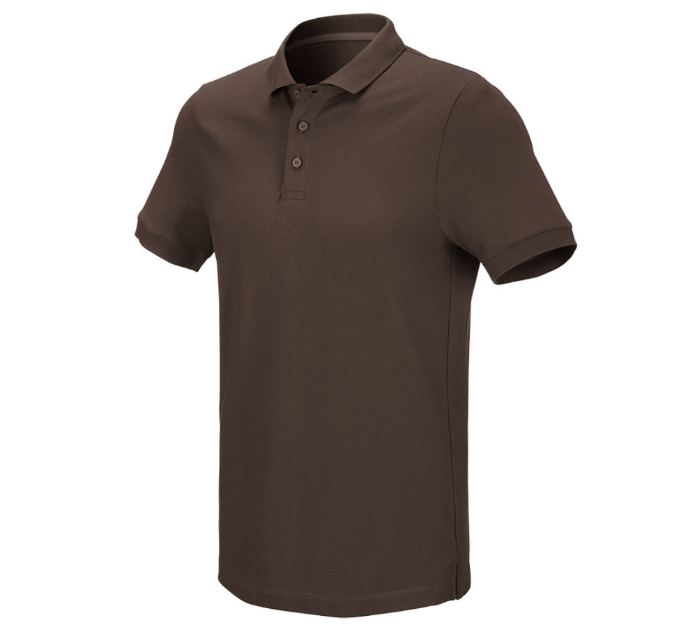 Primary image e.s. Pique-Polo cotton stretch chestnut