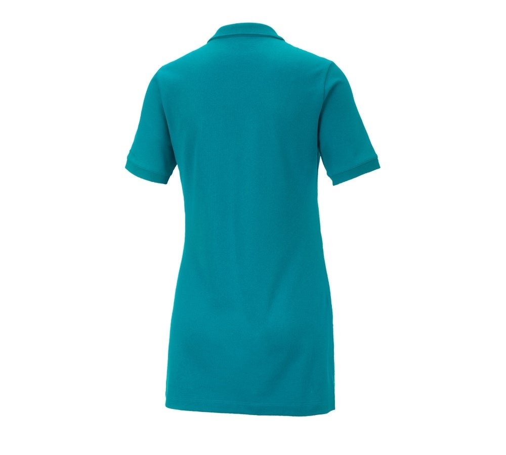 Secondary image e.s. Pique-Polo cotton stretch, ladies', long fit ocean