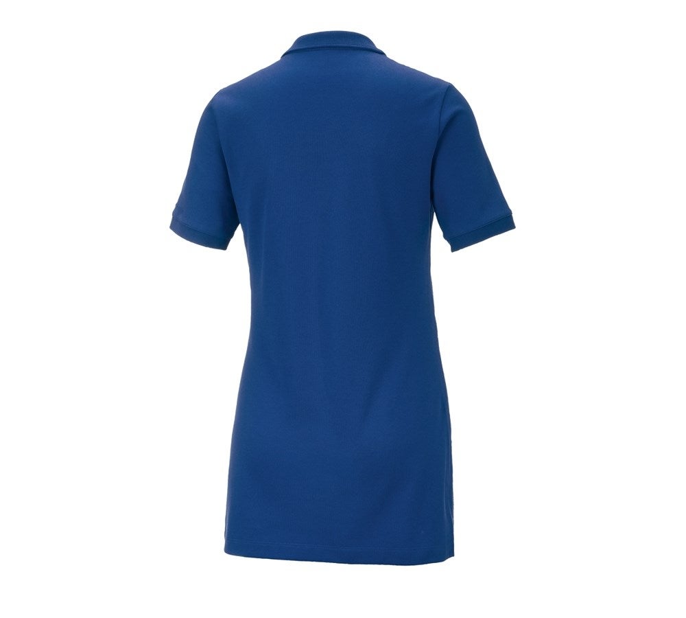 Secondary image e.s. Pique-Polo cotton stretch, ladies', long fit royal