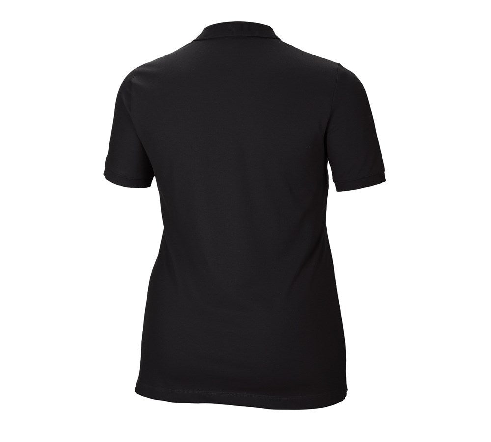 Secondary image e.s. Pique-Polo cotton stretch, ladies', plus fit black