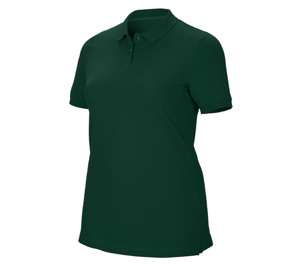 Primary image e.s. Pique-Polo cotton stretch, ladies', plus fit green