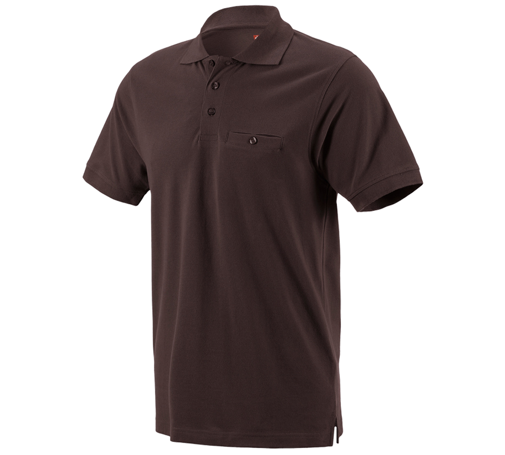 Primary image e.s. Polo shirt cotton Pocket brown