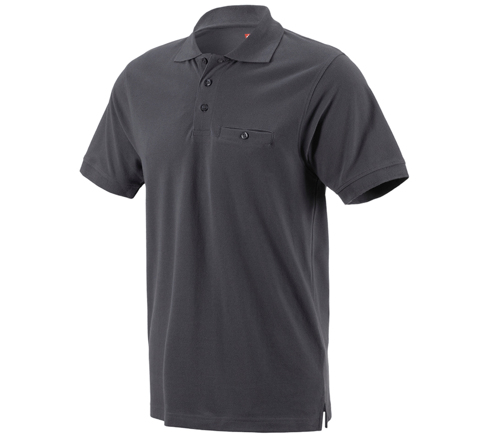 Primary image e.s. Polo shirt cotton Pocket anthracite