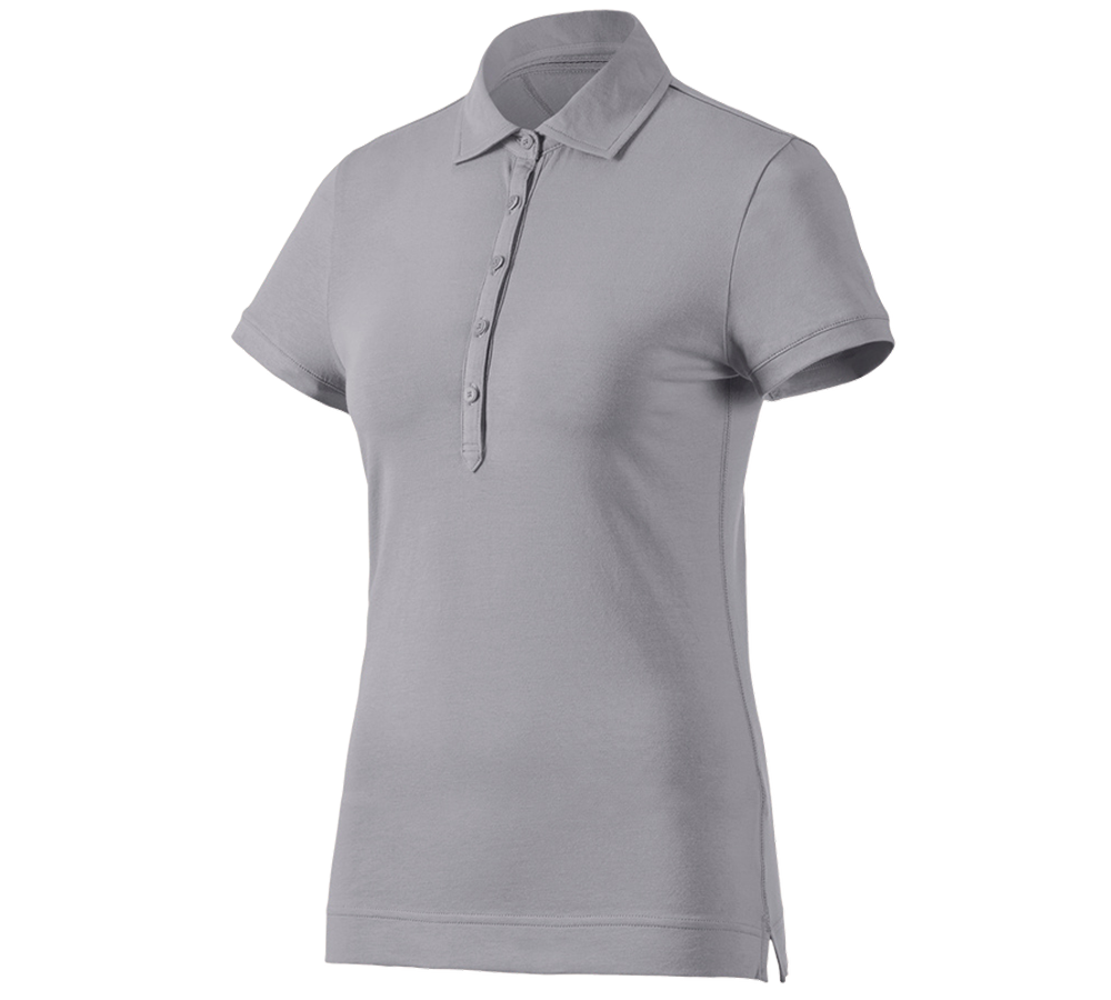 Primary image e.s. Polo shirt cotton stretch, ladies' platinum