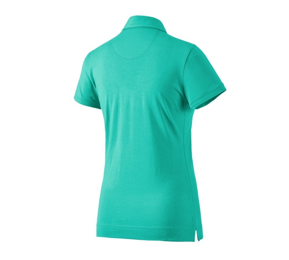 Secondary image e.s. Polo shirt cotton stretch, ladies' lagoon