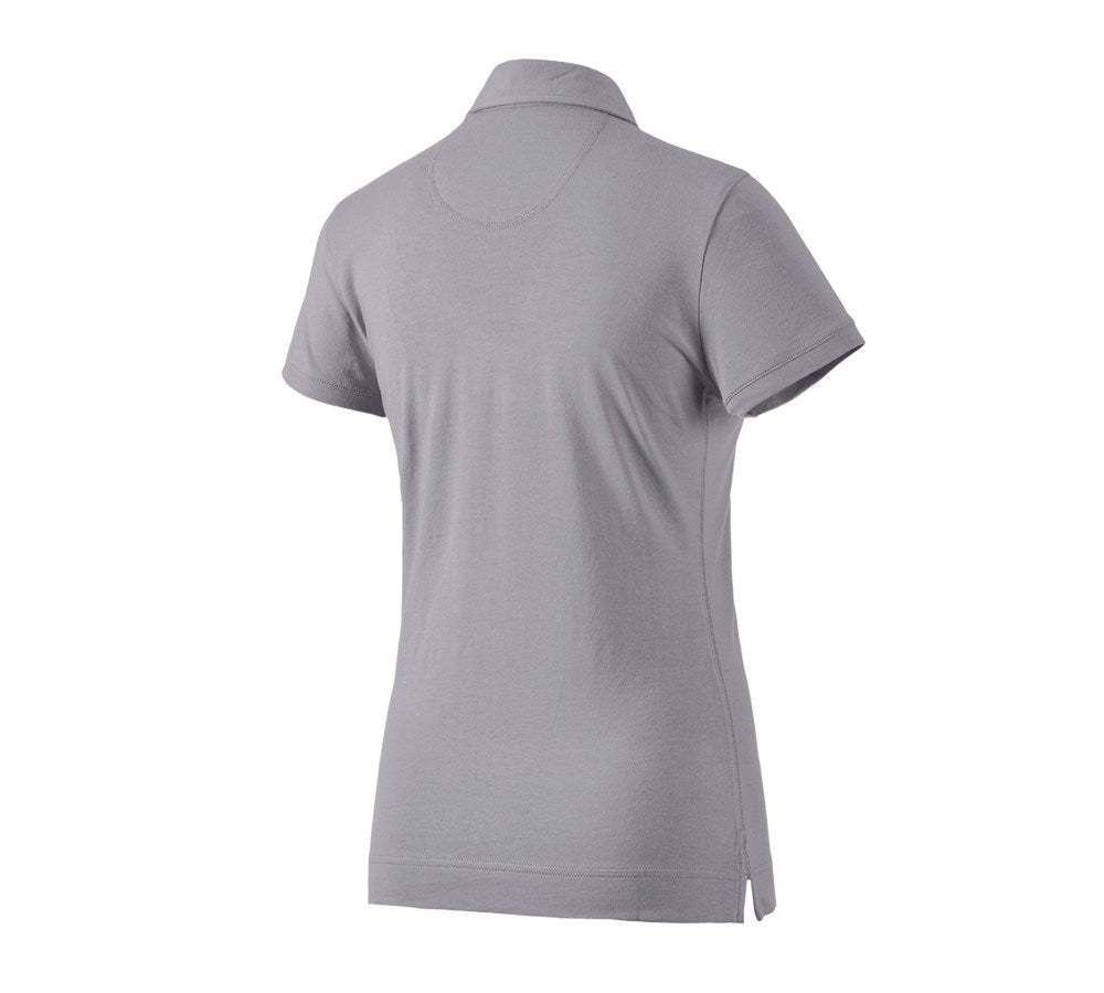 Secondary image e.s. Polo shirt cotton stretch, ladies' platinum