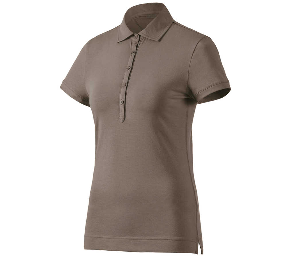 Primary image e.s. Polo shirt cotton stretch, ladies' stone