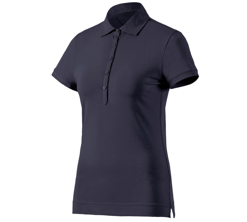 Primary image e.s. Polo shirt cotton stretch, ladies' navy