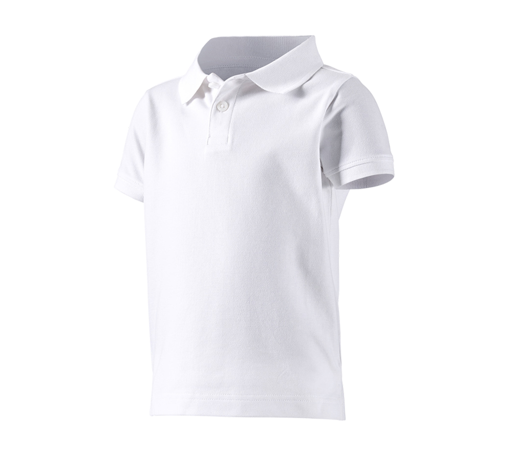 Primary image e.s. Polo shirt cotton stretch, children's white