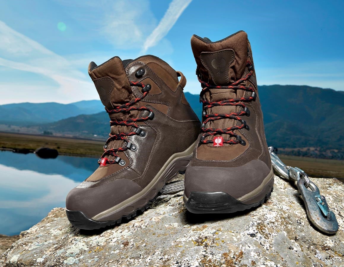 Main action image e.s. S3 Safety boots Siom-x12 mid chestnut/hazelnut
