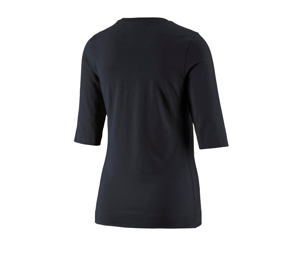 Secondary image e.s. Shirt 3/4 sleeve cotton stretch, ladies' black