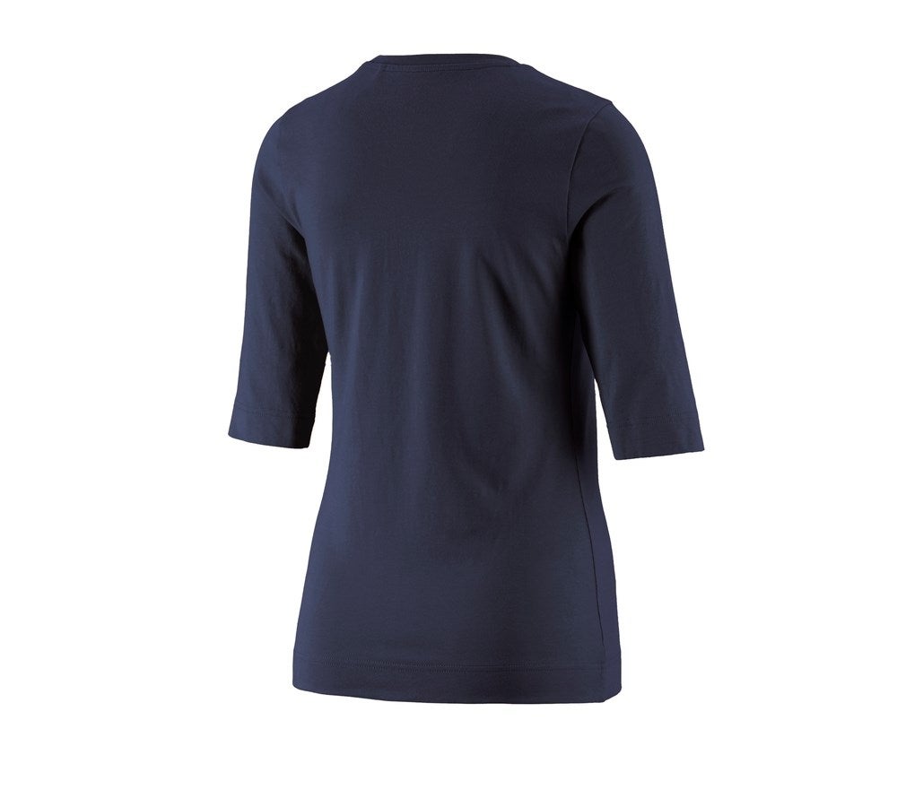 Secondary image e.s. Shirt 3/4 sleeve cotton stretch, ladies' navy