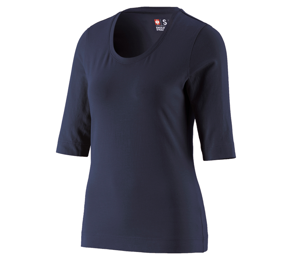 Primary image e.s. Shirt 3/4 sleeve cotton stretch, ladies' navy