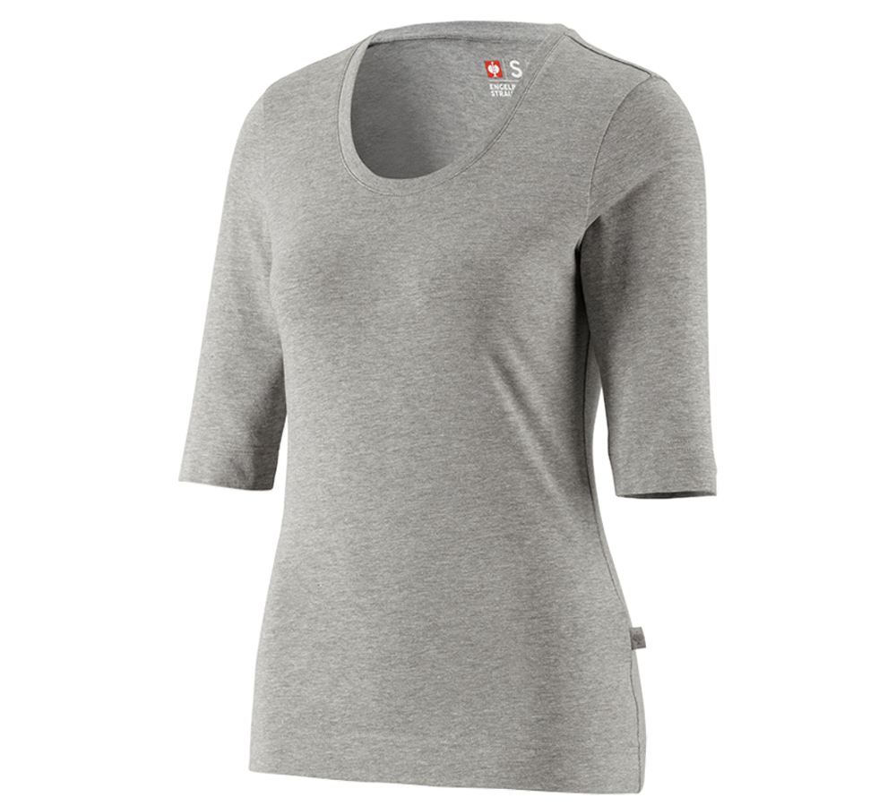 Primary image e.s. Shirt 3/4 sleeve cotton stretch, ladies' grey melange