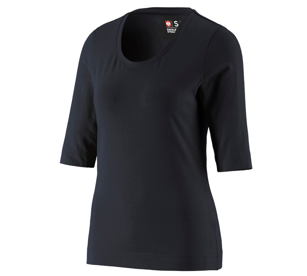 Primary image e.s. Shirt 3/4 sleeve cotton stretch, ladies' black