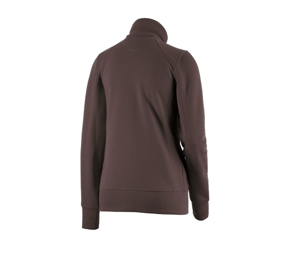 Secondary image e.s. Sweat jacket poly cotton, ladies' chestnut