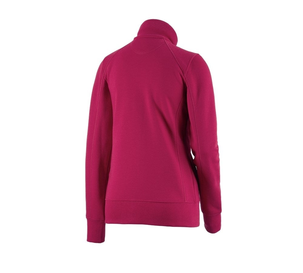 Secondary image e.s. Sweat jacket poly cotton, ladies' berry