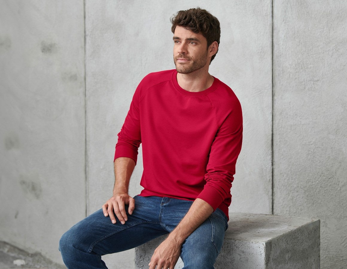 Additional image 2 e.s. Sweatshirt cotton stretch fiery red