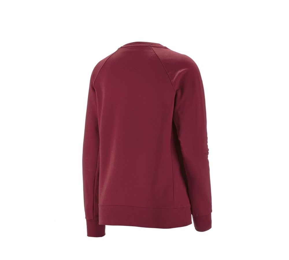 Secondary image e.s. Sweatshirt cotton stretch, ladies' bordeaux