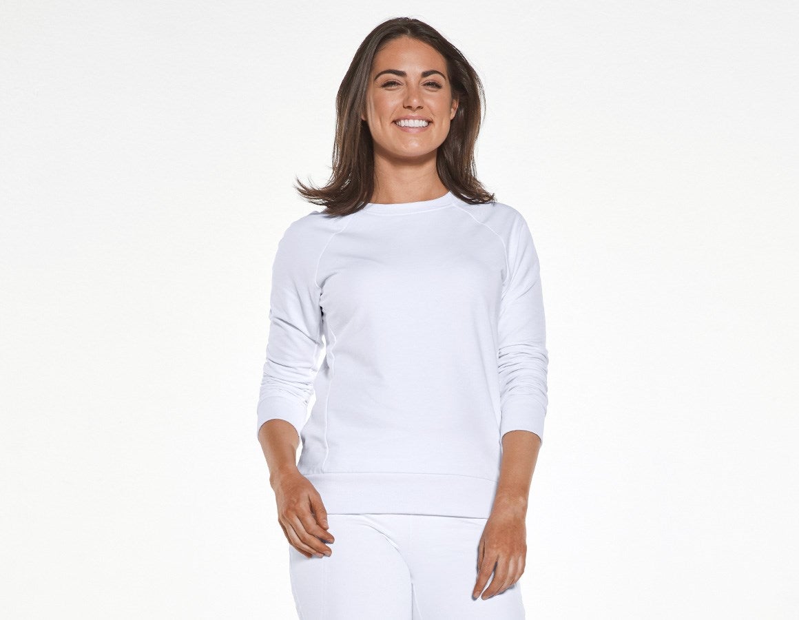 Main action image e.s. Sweatshirt cotton stretch, ladies' white