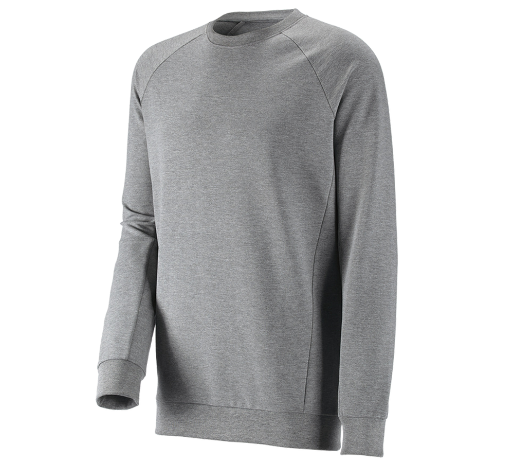 Primary image e.s. Sweatshirt cotton stretch, long fit grey melange