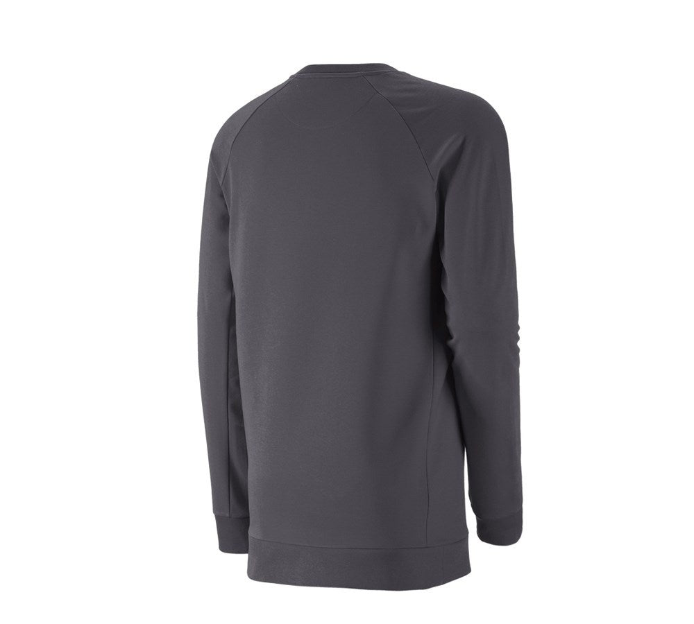 Secondary image e.s. Sweatshirt cotton stretch, long fit anthracite