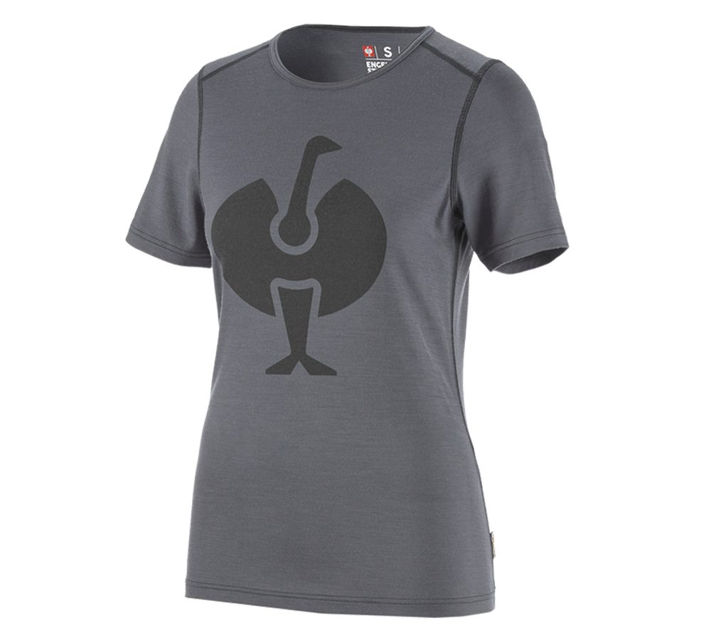 Primary image e.s. T-shirt Merino, ladies' cement/graphite