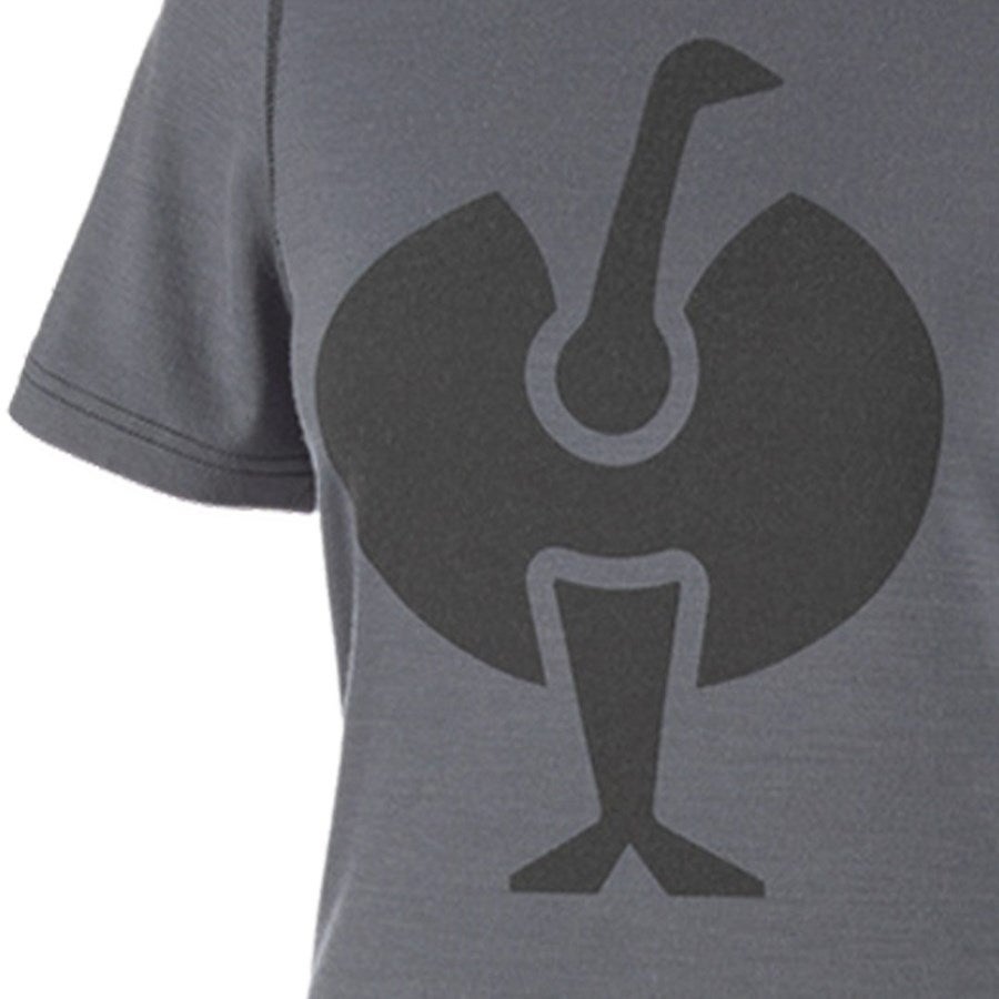 Detailed image e.s. T-shirt Merino, ladies' cement/graphite