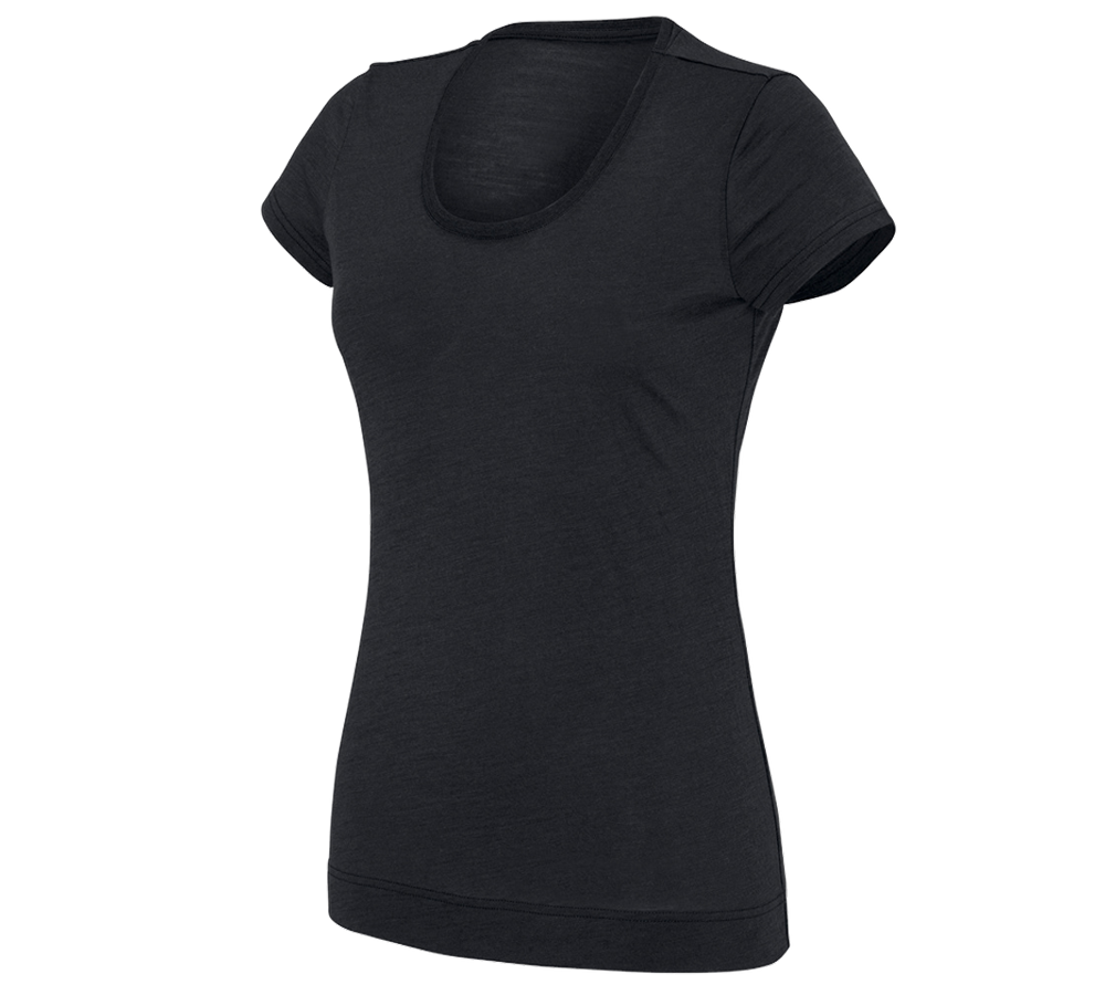 Primary image e.s. T-shirt Merino light, ladies' black