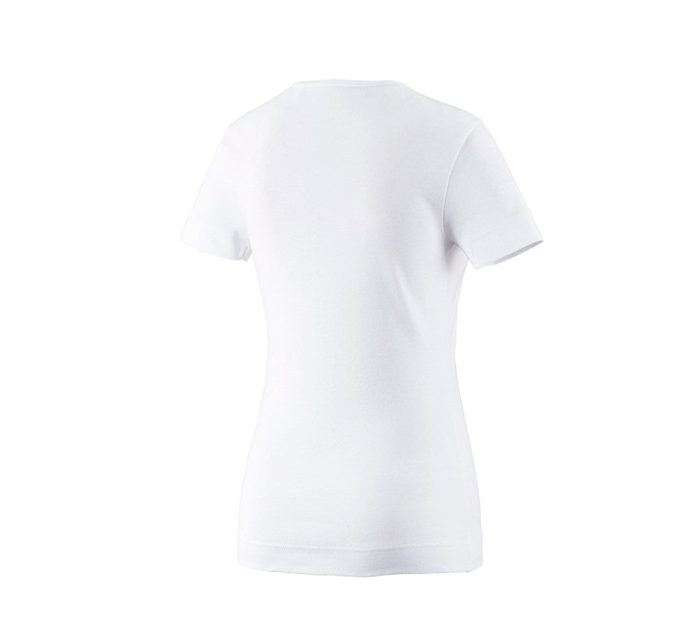 Secondary image e.s. T-shirt cotton V-Neck, ladies' white