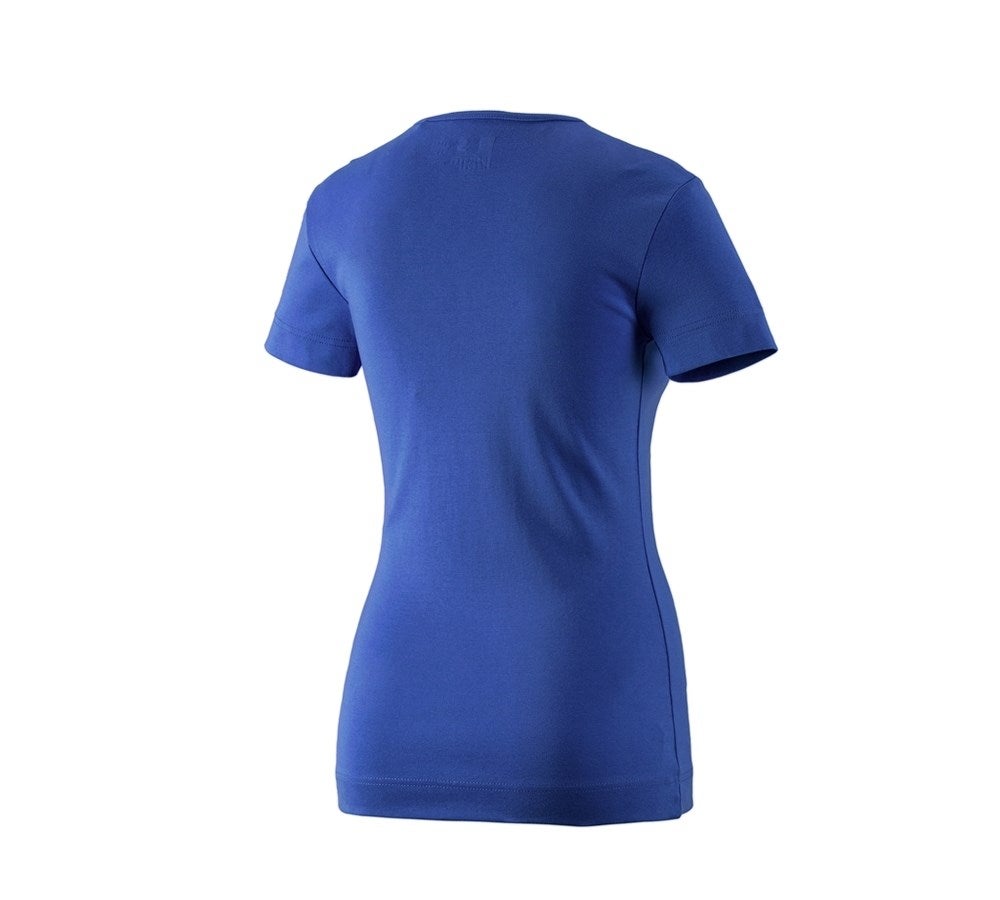 Secondary image e.s. T-shirt cotton V-Neck, ladies' royal