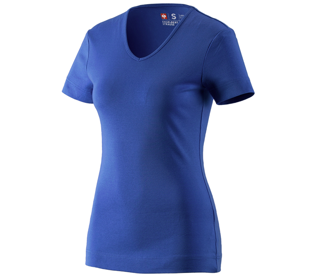 Primary image e.s. T-shirt cotton V-Neck, ladies' royal