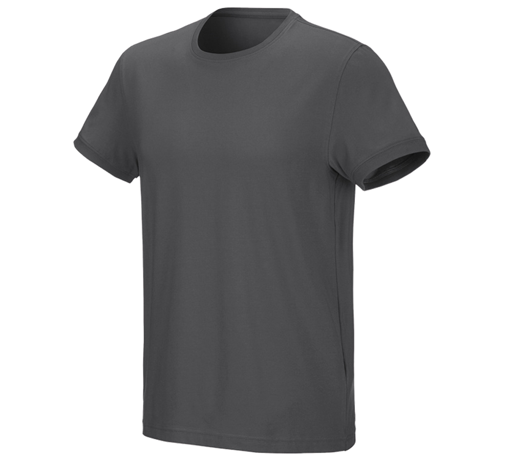 Primary image e.s. T-shirt cotton stretch anthracite