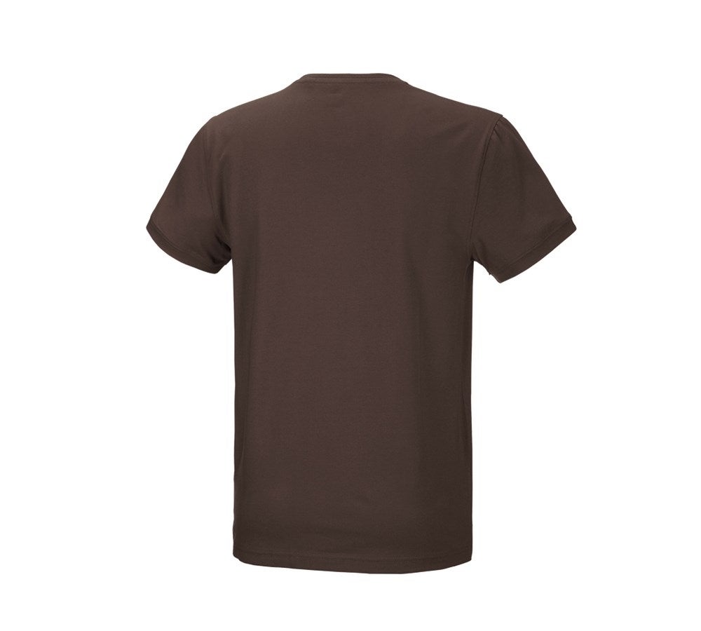 Secondary image e.s. T-shirt cotton stretch chestnut