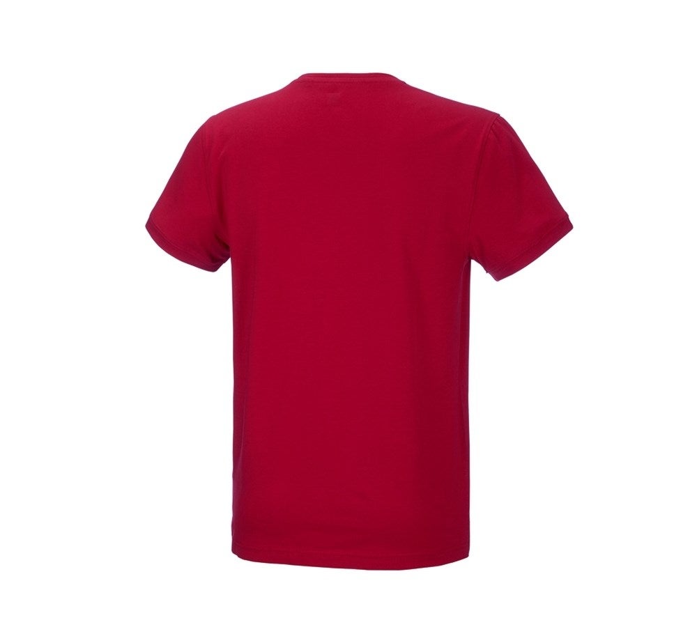 Secondary image e.s. T-shirt cotton stretch fiery red