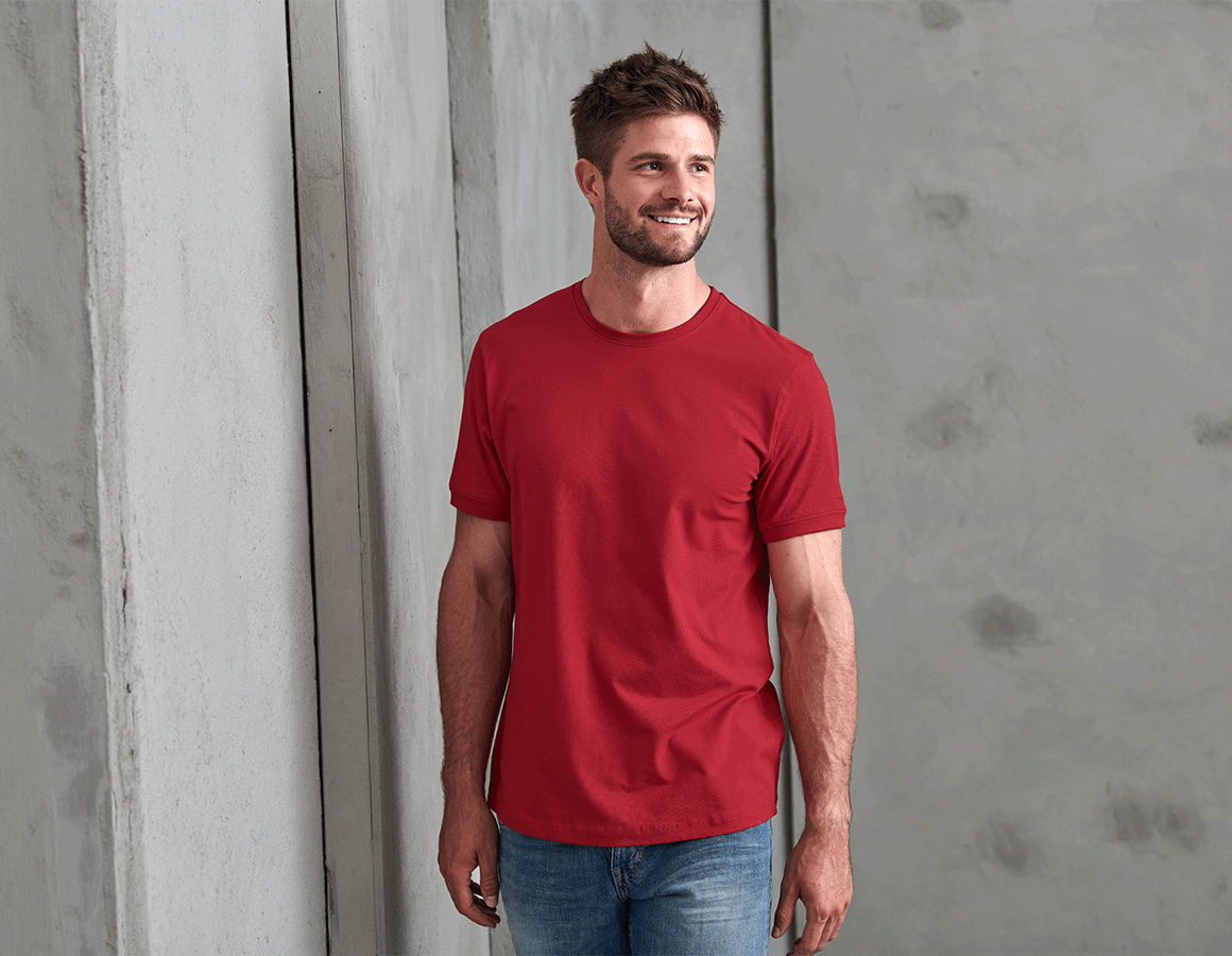 Main action image e.s. T-shirt cotton stretch fiery red