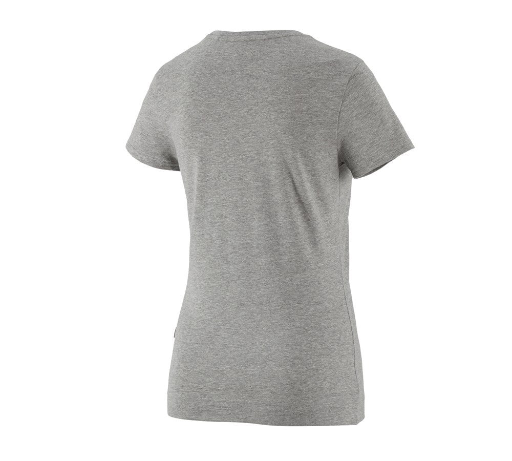 Secondary image e.s. T-shirt cotton stretch, ladies' grey melange