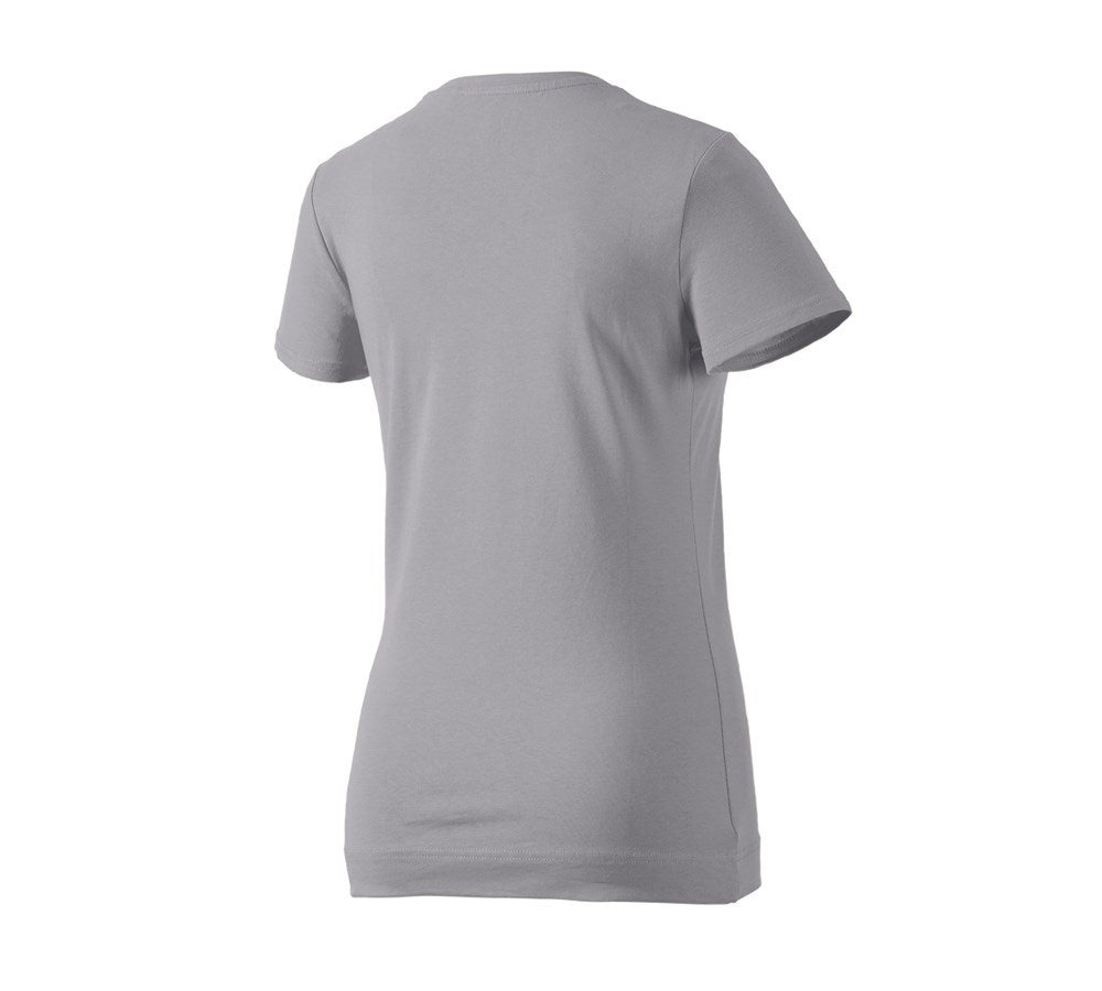 Secondary image e.s. T-shirt cotton stretch, ladies' platinum