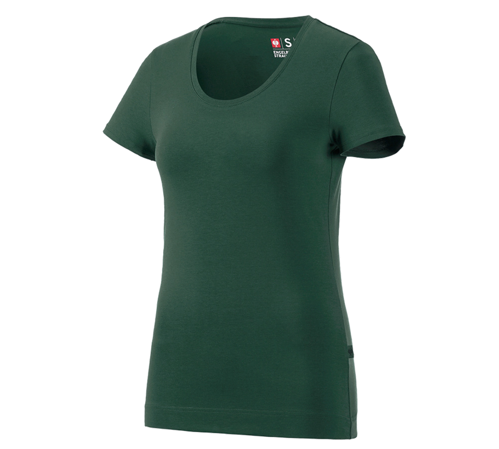 Primary image e.s. T-shirt cotton stretch, ladies' green