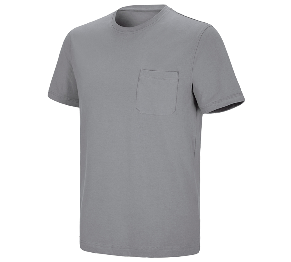 Primary image e.s. T-shirt cotton stretch Pocket platinum