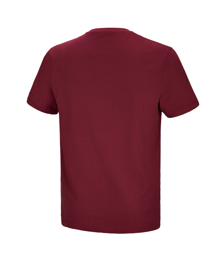 Secondary image e.s. T-shirt cotton stretch Pocket bordeaux