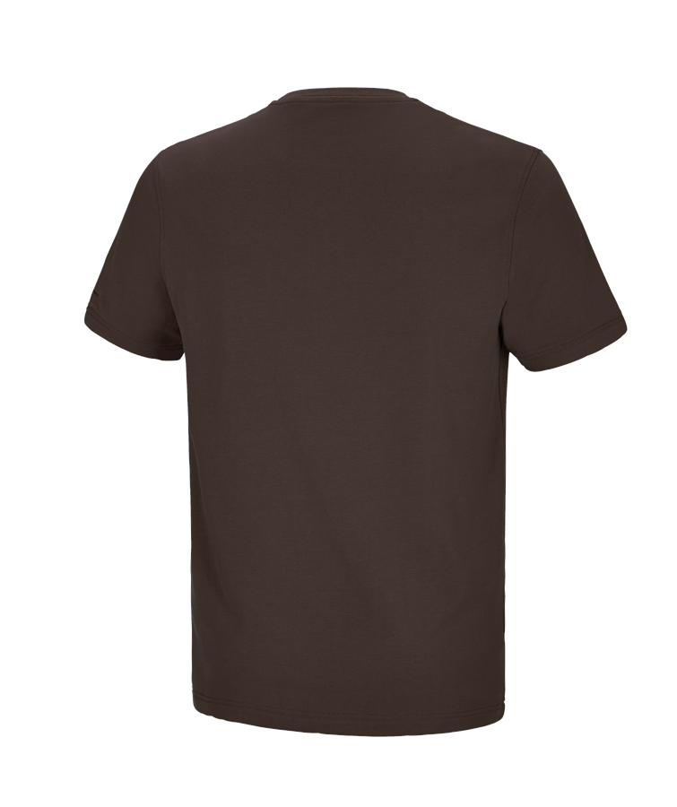 Secondary image e.s. T-shirt cotton stretch Pocket chestnut