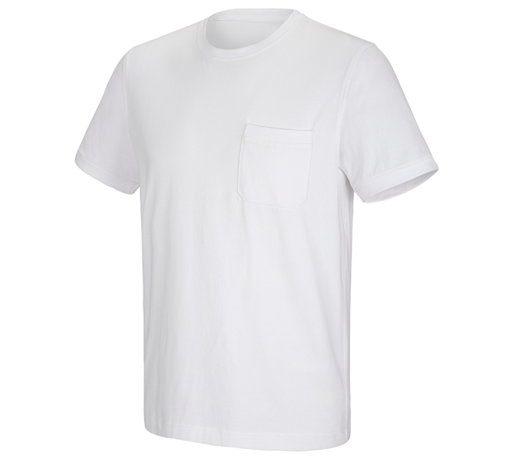 Primary image e.s. T-shirt cotton stretch Pocket white