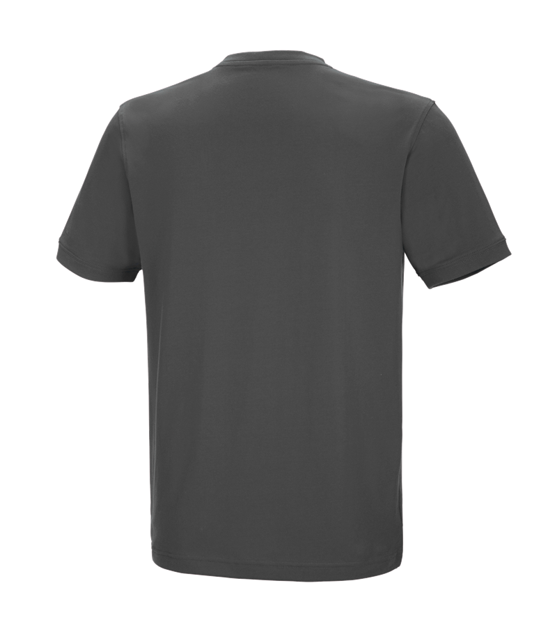 Secondary image e.s. T-shirt cotton stretch V-Neck anthracite