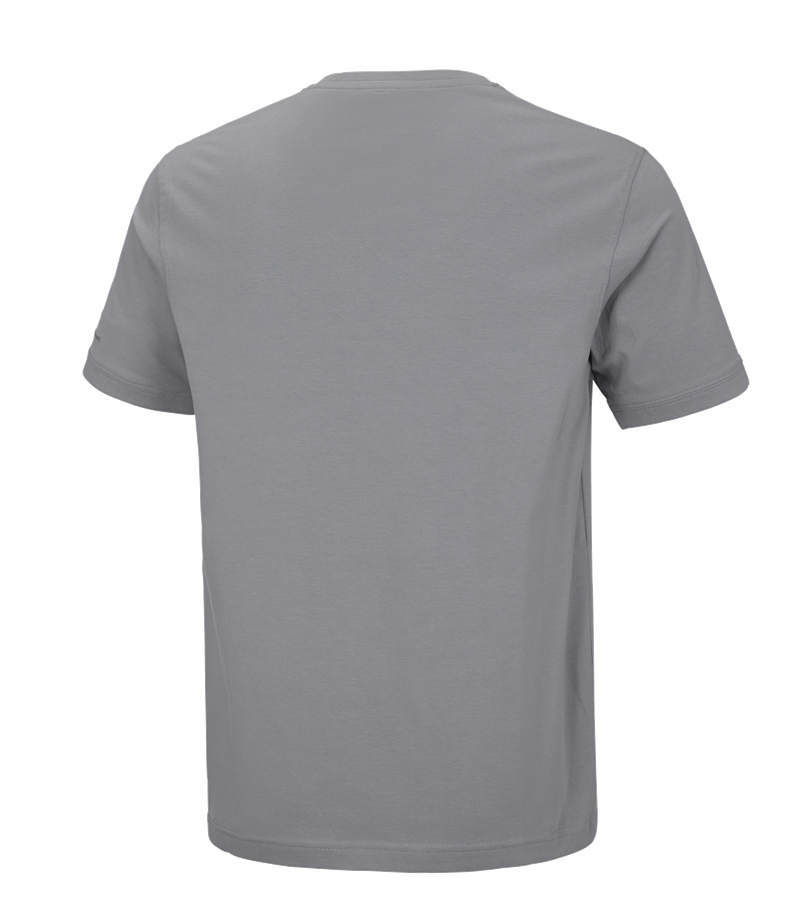 Secondary image e.s. T-shirt cotton stretch V-Neck platinum