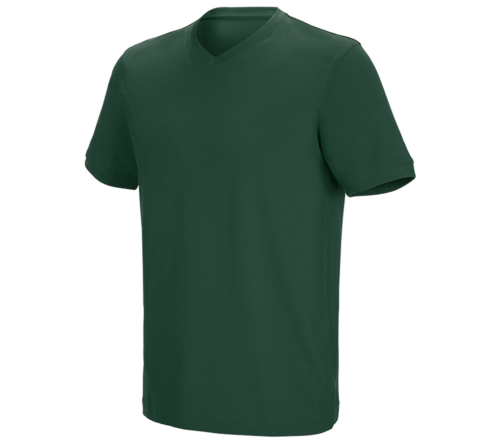 Primary image e.s. T-shirt cotton stretch V-Neck green