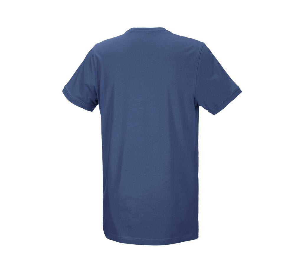 Secondary image e.s. T-shirt cotton stretch, long fit cobalt