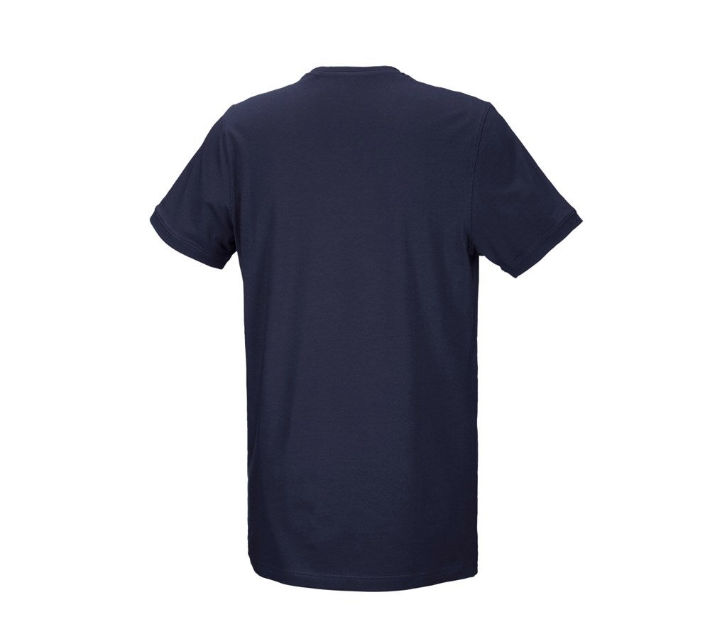 Secondary image e.s. T-shirt cotton stretch, long fit navy