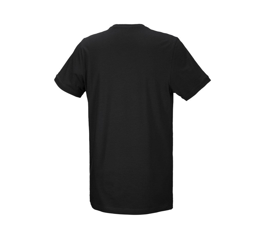 Secondary image e.s. T-shirt cotton stretch, long fit black